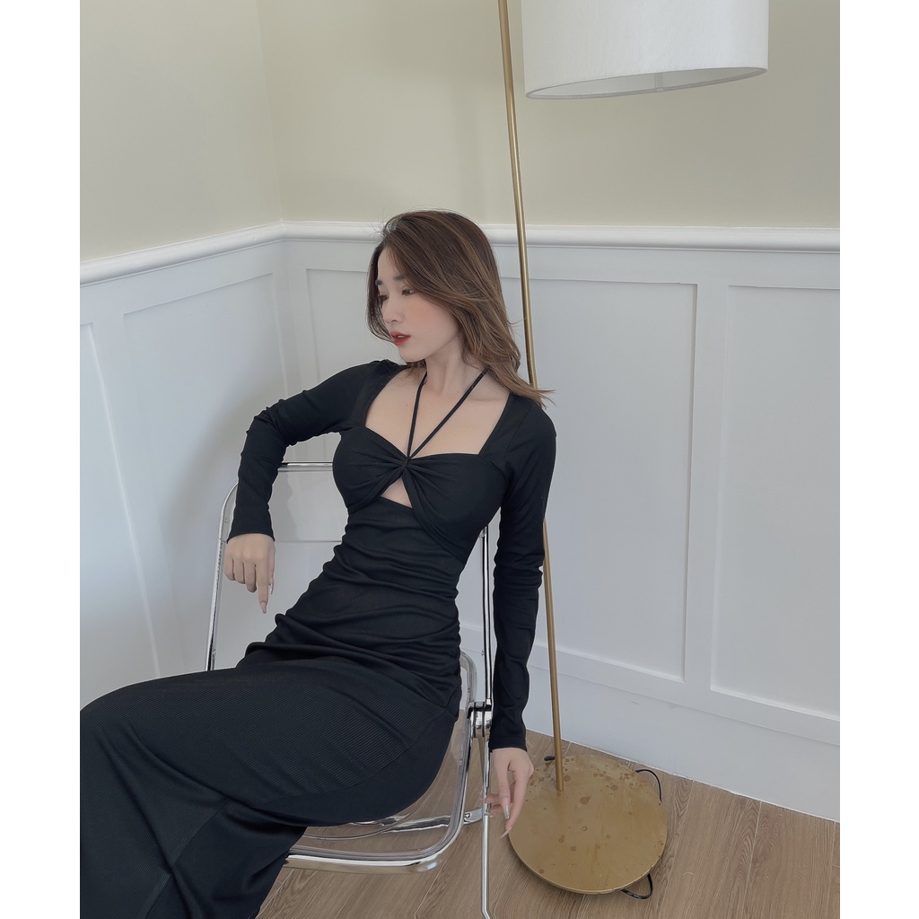 [BBSTORE'S] Đầm Body Cổ Yếm Hai Dây Tay Dài -D864 | BigBuy360 - bigbuy360.vn