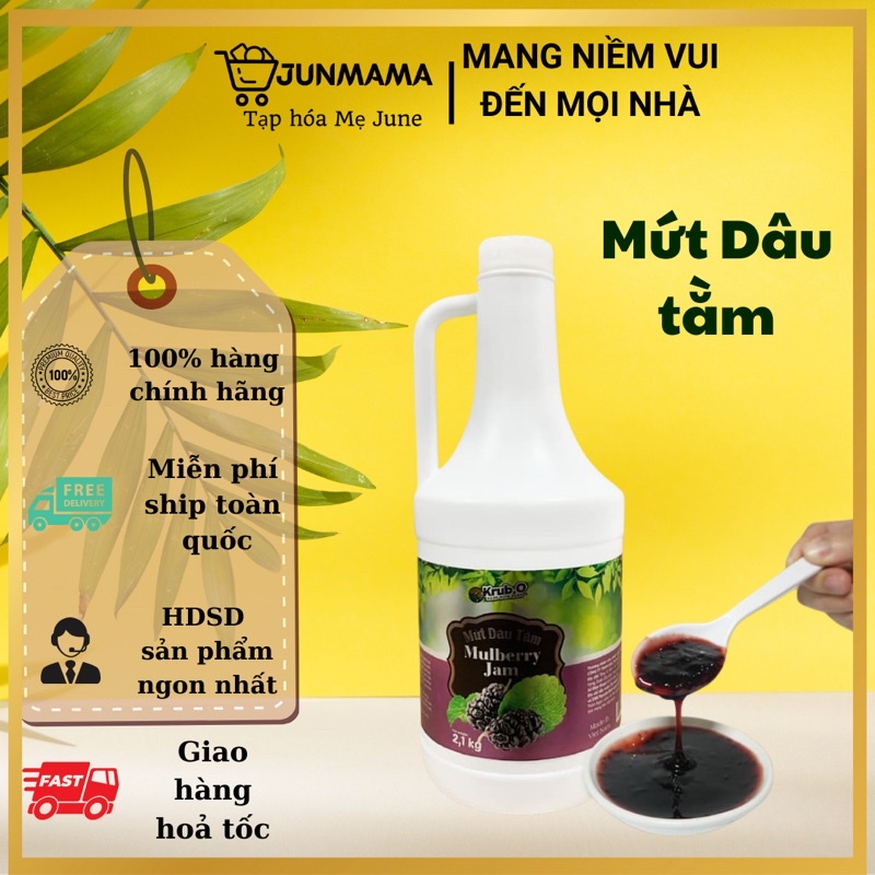 Mứt Dâu tằm can 2,1kg thương hiệu KrubO dùng để pha chế các loại trà xanh hoa quả sữa chua cực ngon