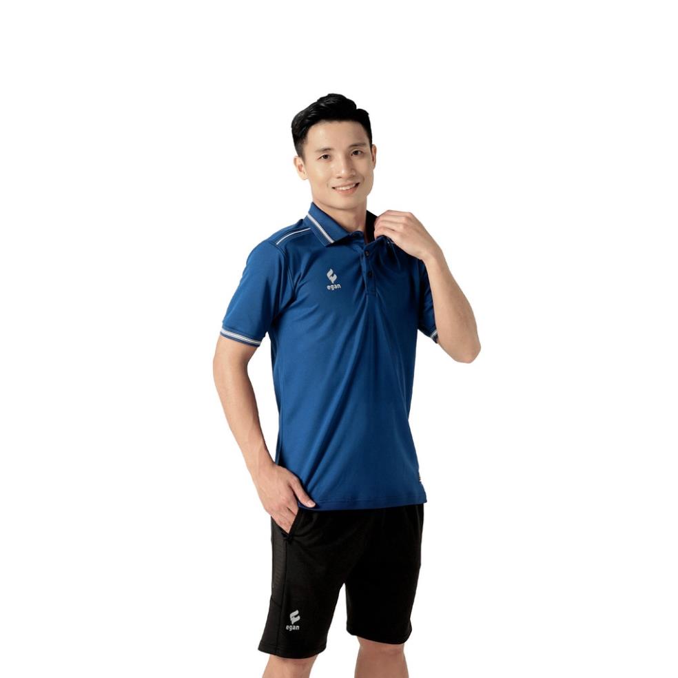 Áo Thun Polo EGAN Chất Liệu Vải Thun Mềm Mại Trẻ Trung Bảo Vệ Làn Da Màu Xanh Đậm UV03