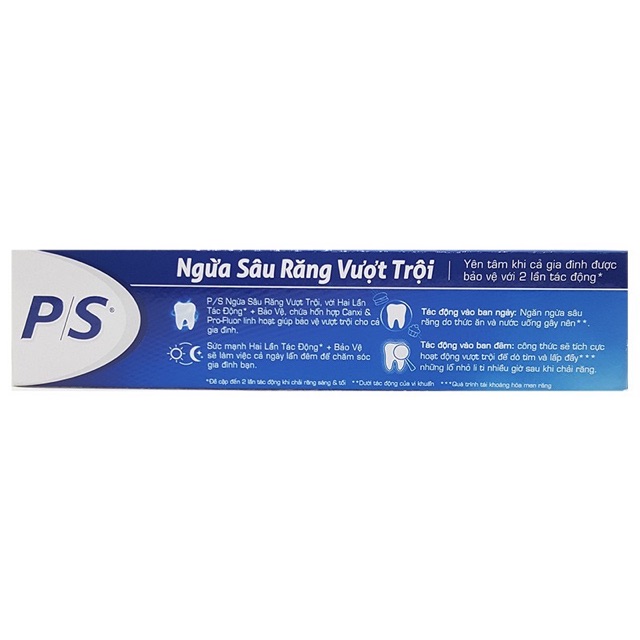 Kem đánh răng P/S ngừa sâu răng 180g tặng P/s 30g