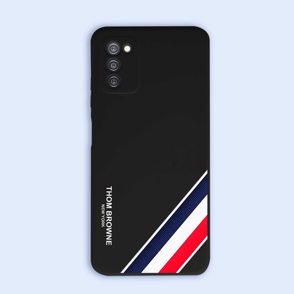 Ốp lưng Samsung Galaxy A01/A01S/A02/A02S/A03S/A10/A10S viền vuông chống sốc silicon mềm dẻo hình THOM BROWNE