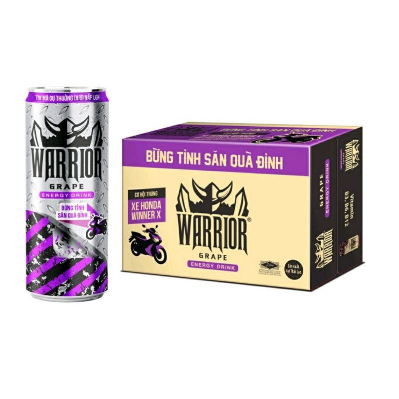 Thùng 24 lon bò húc thái redbull, sting thái warrior, 247