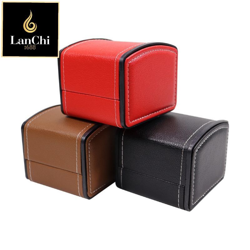 😍hộp đựng đồng hồ da cao cấp màu đen Lanchi1688