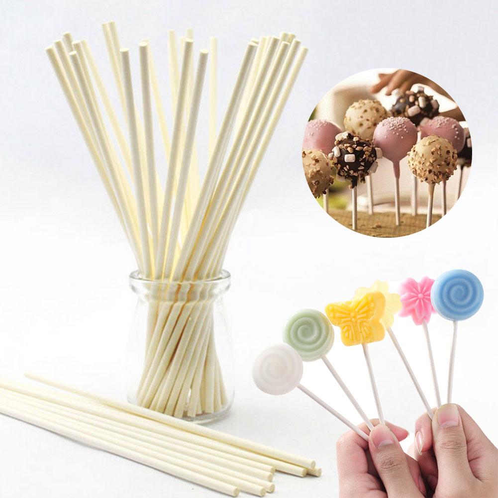 Gậy kẹo mút giấy trắng lõi rắn 10cm cho kẹo sô cô la Đường kẹo Lolly Pop Sucker Que bánh Pop Sticks