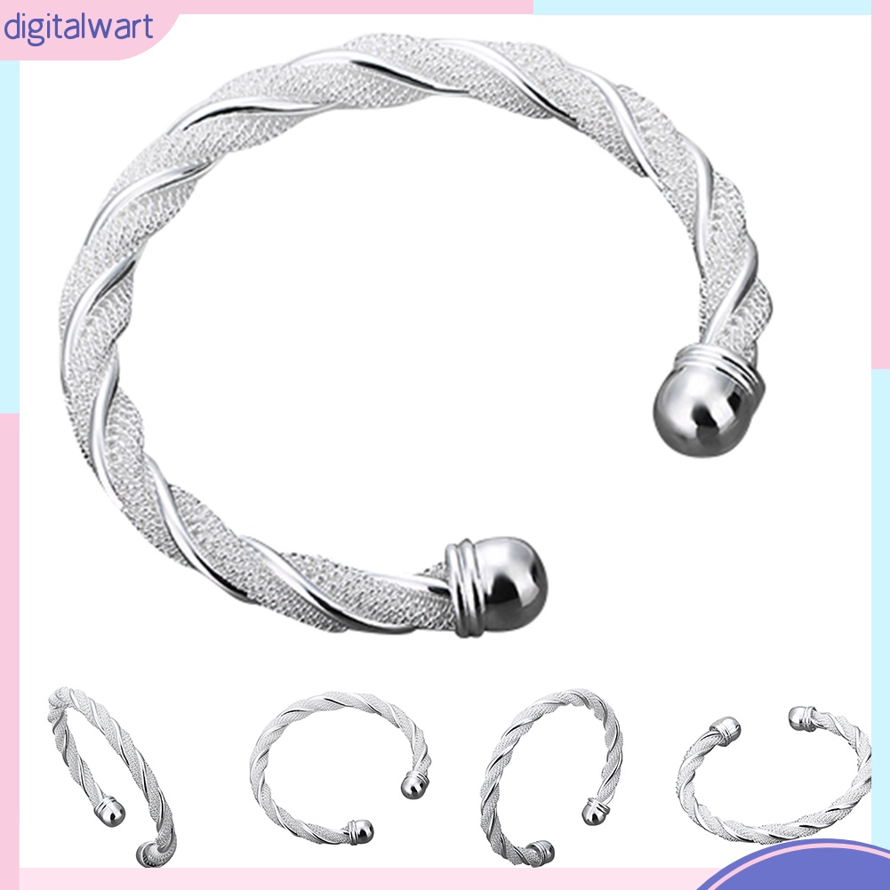 Vòng tay mạ bạc kiểu dáng đơn giản thanh lịch cho nữ