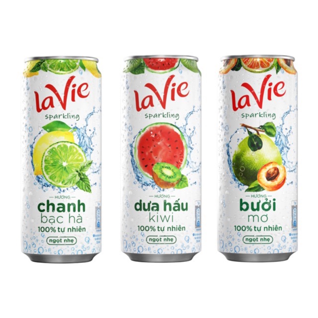 LAVIE SPARKLING CHANH MUỐI/ ĐÀO CAM/ DÂU VIỆT QUẤT/ CHANH BẠC HÀ 330ML