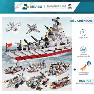 Lego tàu chiến khổng lồ, đồ chơi lắp ráp cho bé 1000+ chi tiết, BIKABO