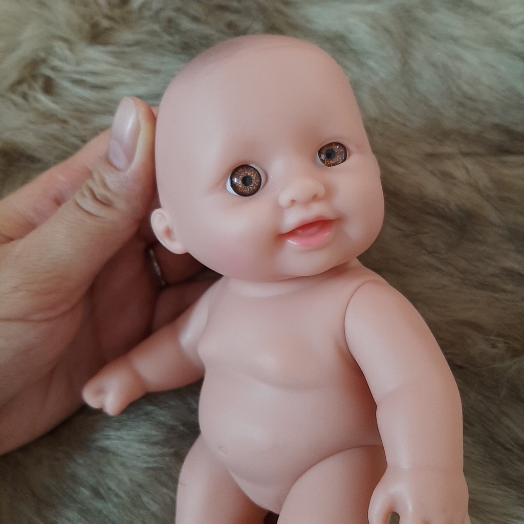 Búp Bê Tái Sinh Nhựa Mềm Em Bé Sơ Sinh mắt 3D 18 cm = 7 inch Vinyl Reborn Baby Doll Biểu cảm sống động như thật Dùng Làm