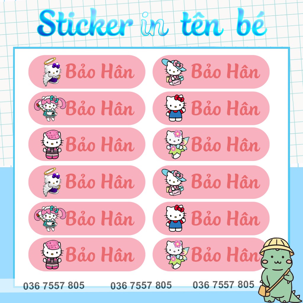 Mua Sticker Dán In Tên Bé - dán đồ dùng học tập cho học sinh - in tên ...
