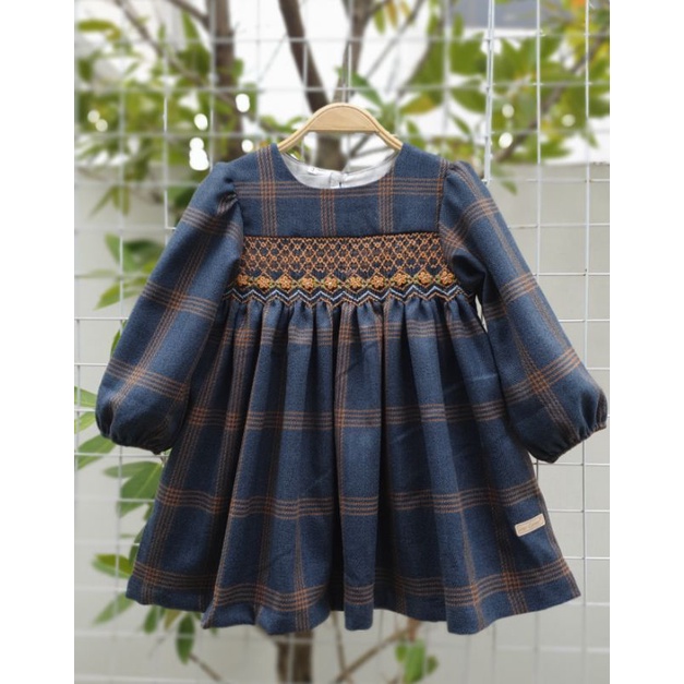 Váy smock chất thô tuýt si kẻ caro 2 màu