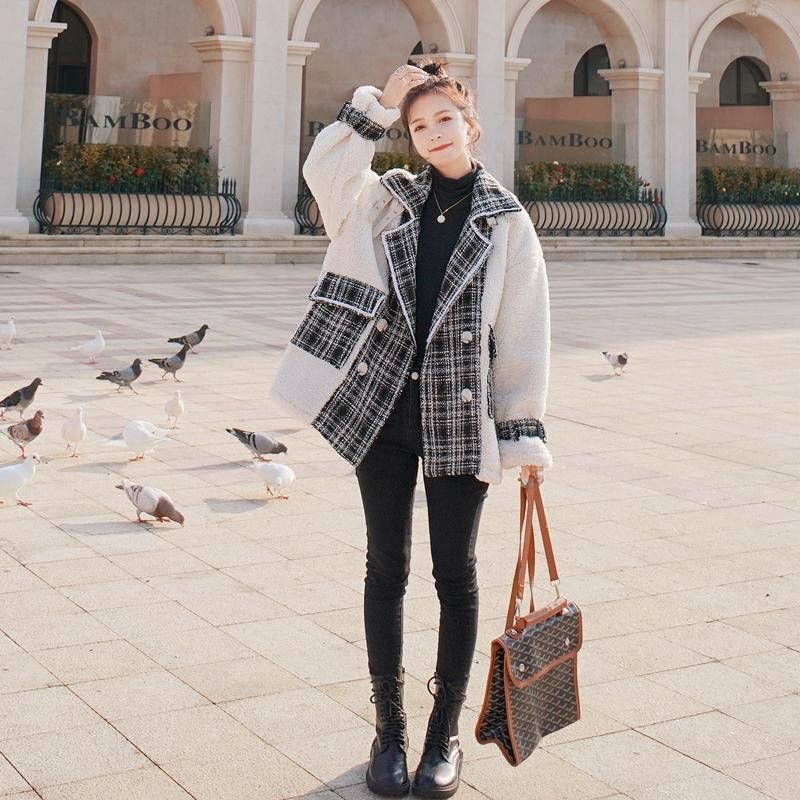 Áo khoác dạ lông mix đồ cực xinh