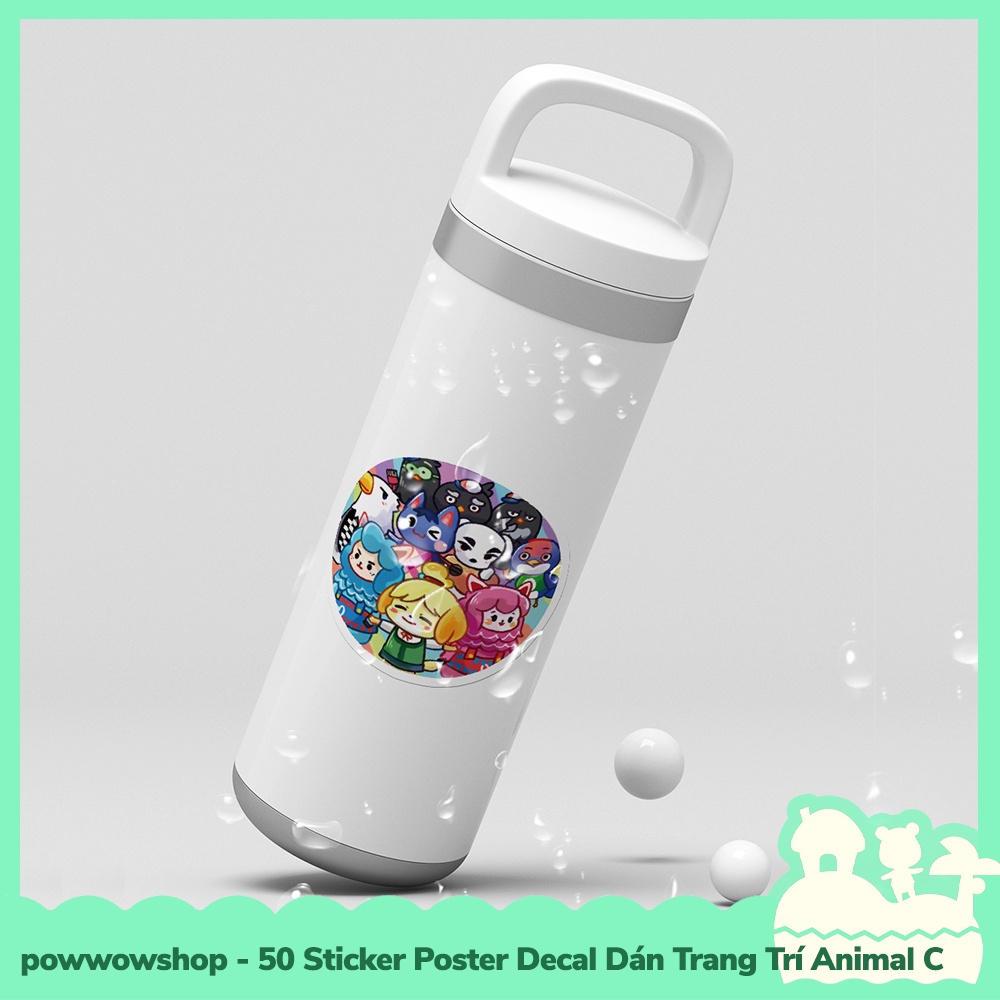 [Sẵn VN - Hỏa Tốc] 50 Sticker Decal Dán Trang Trí Đa Năng Cho Nhiều Vật Dụng Mẫu Game Animal Crossing Horizons Happy Fun
