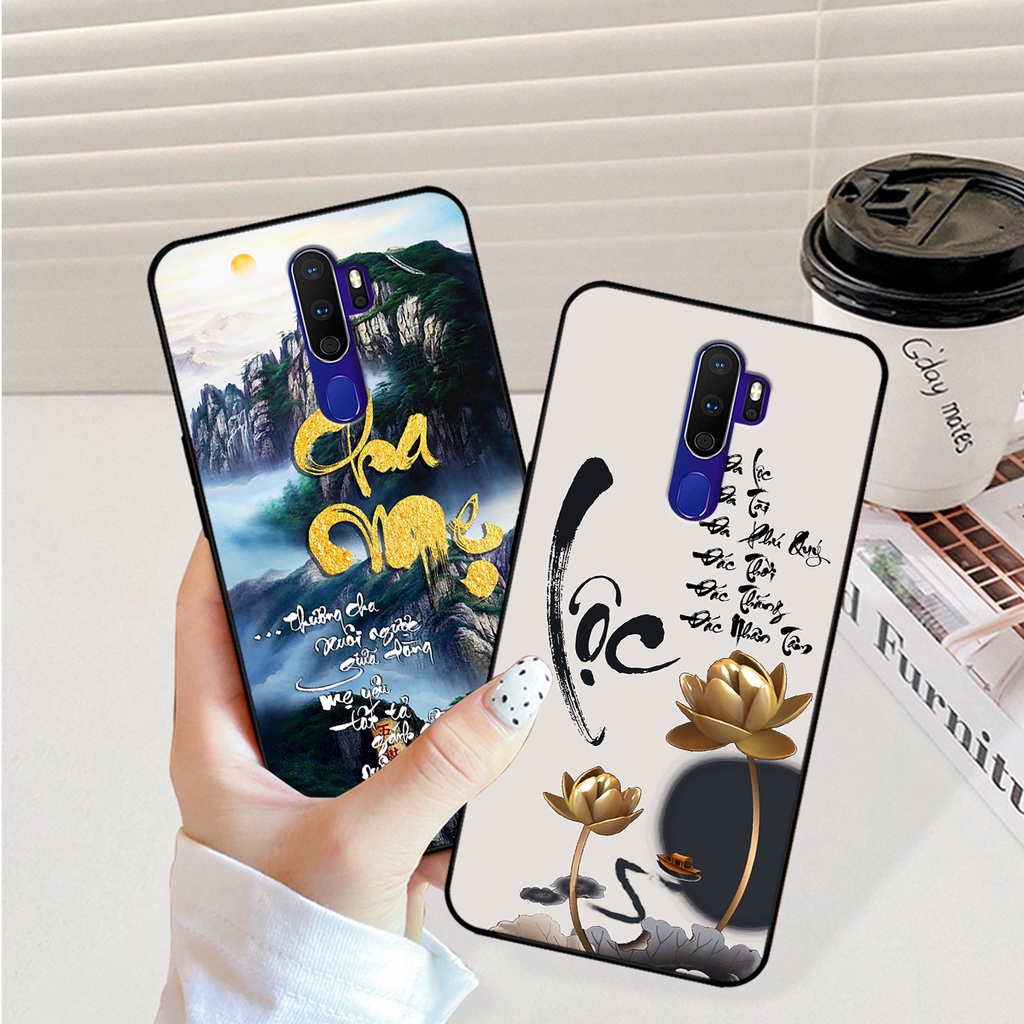 Ốp lưng Oppo A5 2020 / Oppo A9 2020 in hình phong cách chữ thư pháp cha mẹ, tài lộc