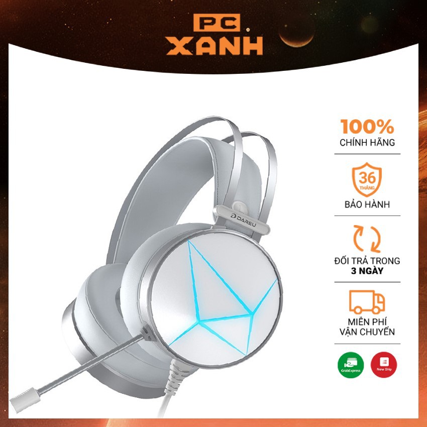 Tai nghe Gaming Dareu EH722 xám USB phụ kiện âm thanh dành cho máy tính chính hãng Dareu bảo hành 12 tháng