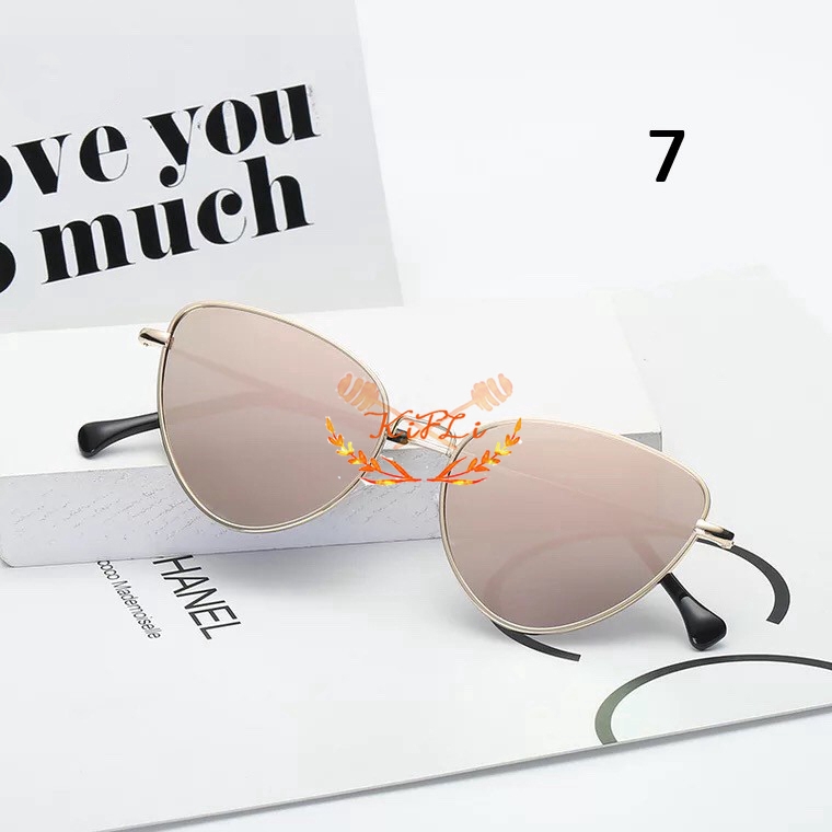 Kính mát mắt mèo khung kim loại thời trang cho nữ