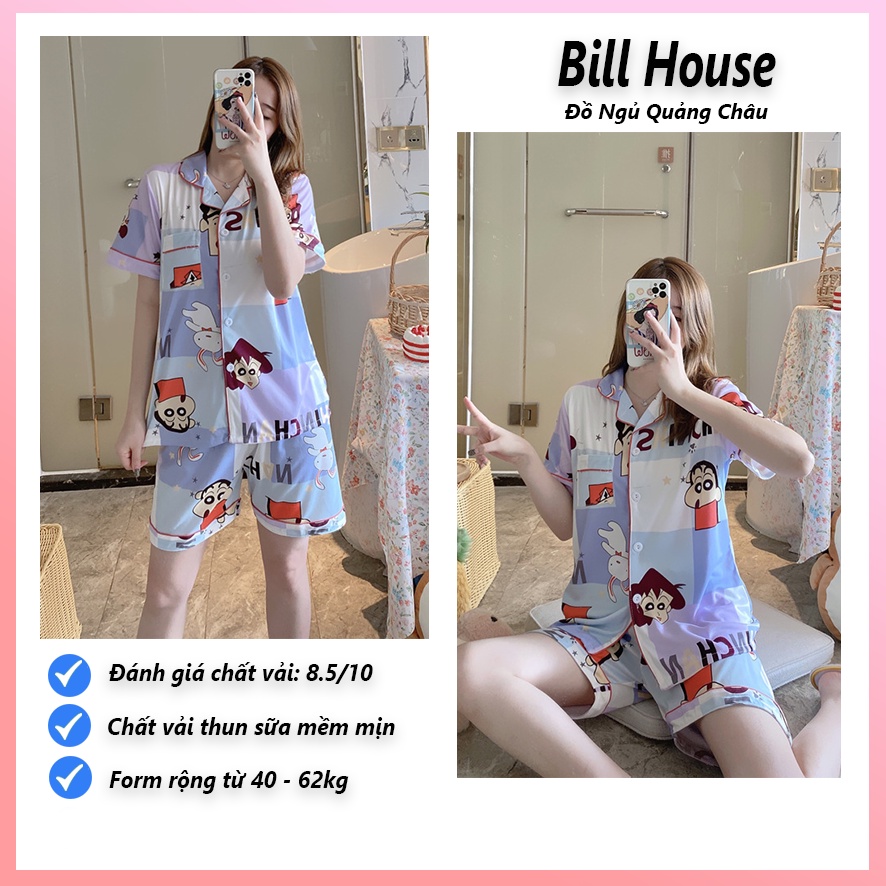 Đồ bộ nữ pijama mặc nhà, bộ ngủ dễ thương quần cộc áo cộc chất thun sữa mềm mại cho mùa hè PJMCOC08