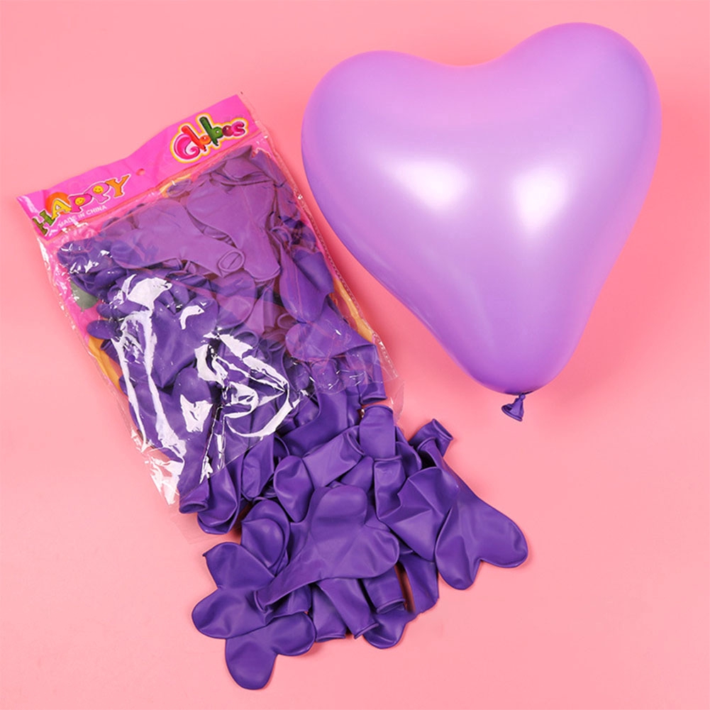 Bộ 100 bóng bay hình trái tim 10 inch trang trí tiệc