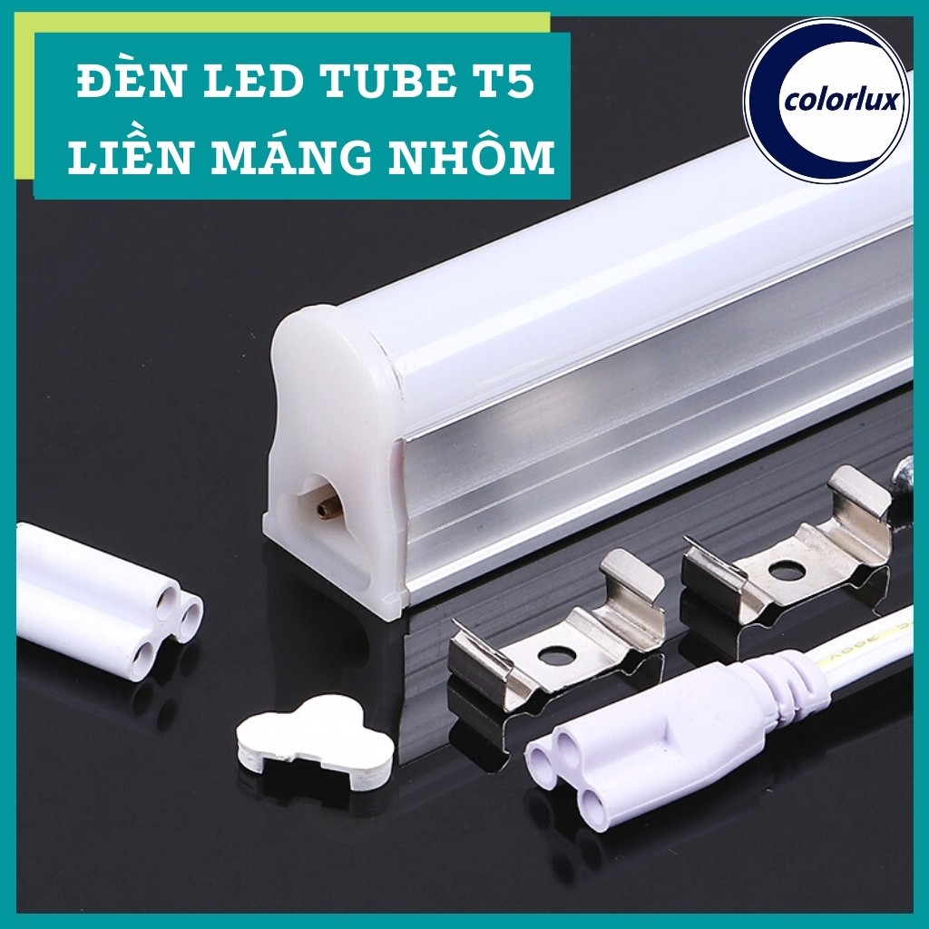 Combo 5 Đèn Tuýp LED Hắt Liền Máng T5 COLORLUX 0,6M-1,2M Ánh Sáng Trắng- Vàng #T5