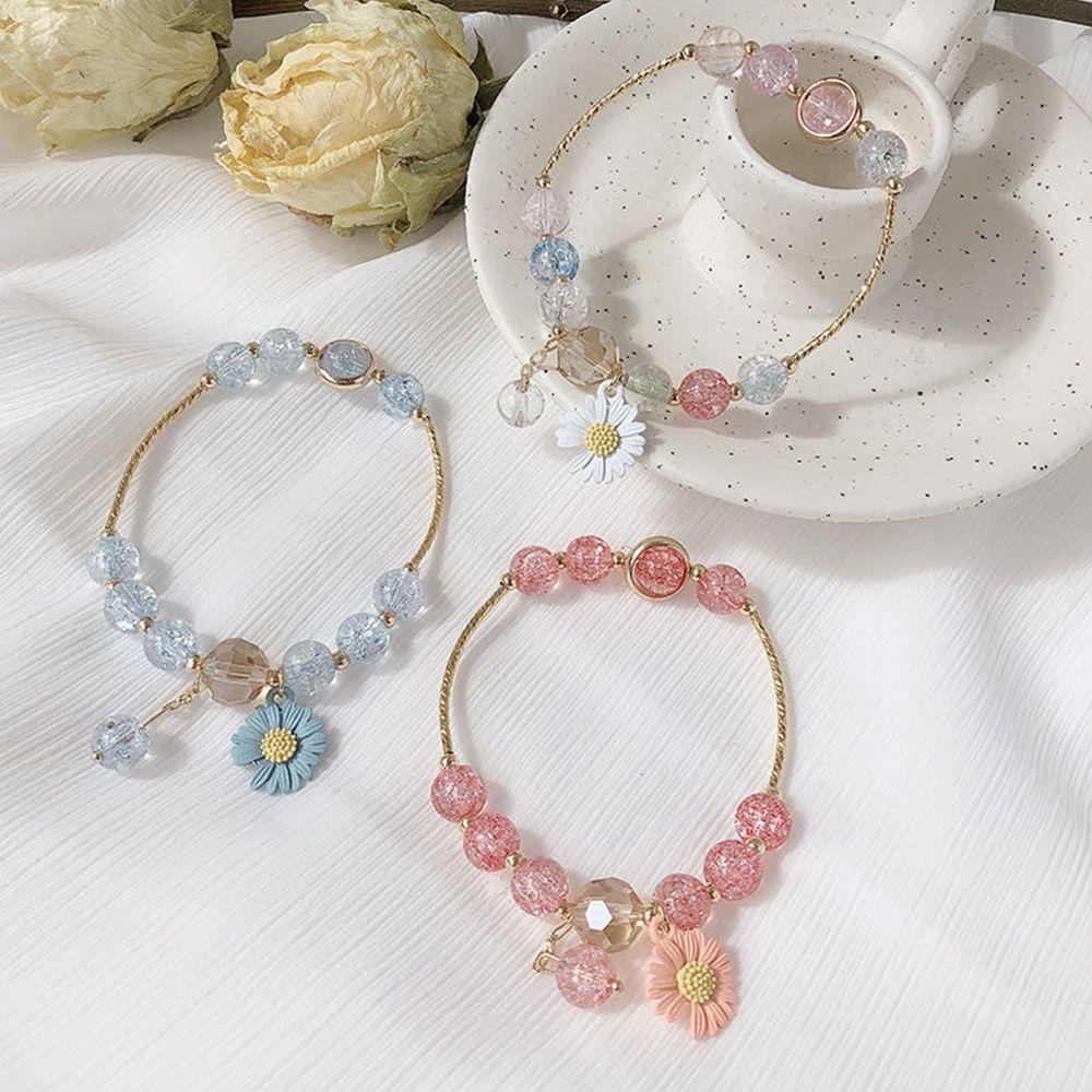 MOCHO Vòng Tay Dây Thừng Xỏ Hạt Tròn Màu Trơn Độc Đáo Cho Nữ