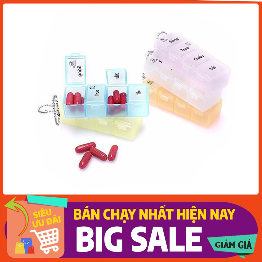 Hộp Chia Thuốc 4 Ngăn Theo Ngày Sáng - Trưa - Chiều - Tối