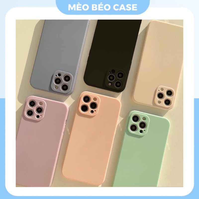 (SIÊU RẺ) Ốp lưng iphone trơn dày dặn cam nổi màu hồng cam, tím 7plus/8/8plus/x/xr/xs/11/12/13/pro/max/plus/promax