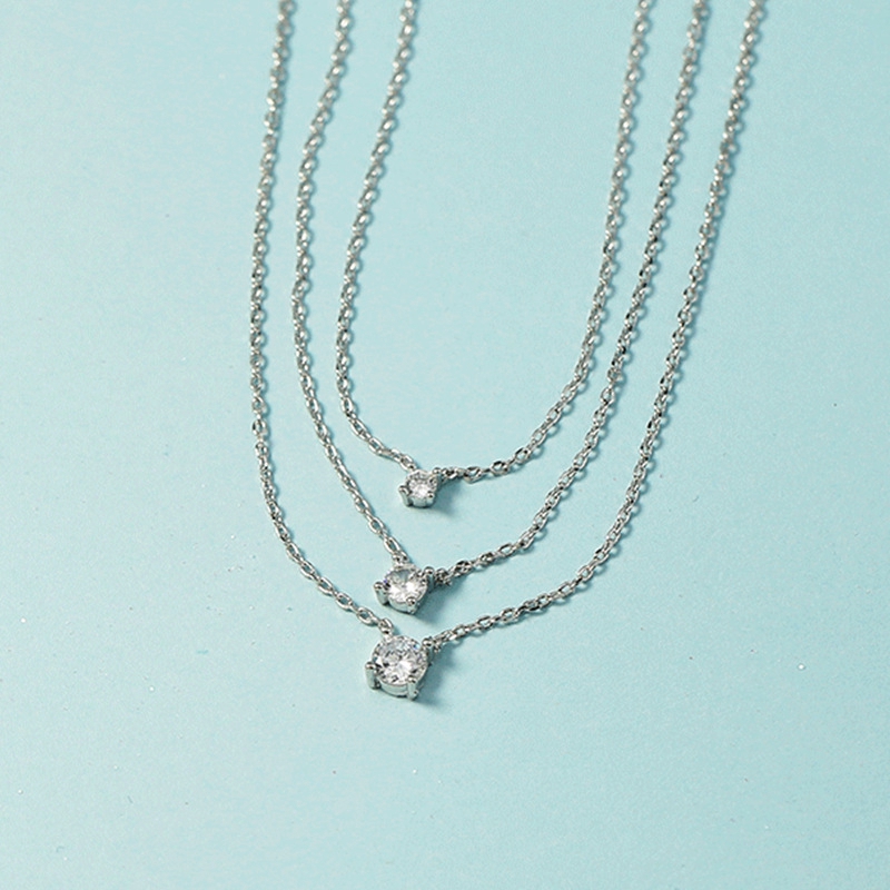 Dây Chuyền Đính Đá Zircon Kiểu Dáng Thanh Lịch Cho Nữ