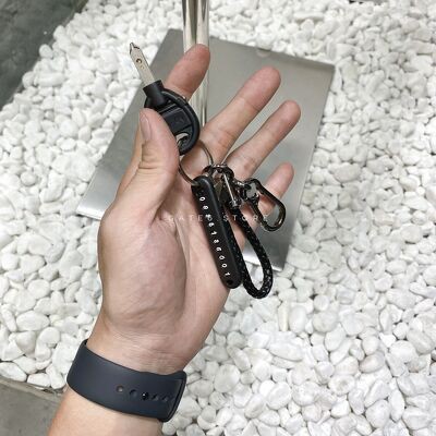 Bộ móc chìa khóa chống thất lạc 4 chi tiết, móc treo khóa đính kèm bảng 60 số điện thoại tự chọn GATE6 - #4674