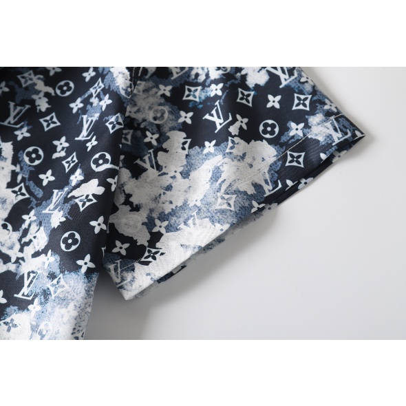 Áo Thun cotton Tay Ngắn In Họa Tiết Lv Thời Trang Cho Nam Nữ