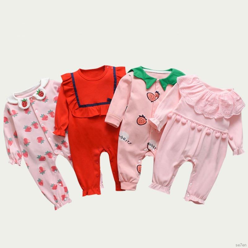 Jumpsuit Tay Dài In Hoạ Tiết Cho Bé 0-24 Tháng Tuổi