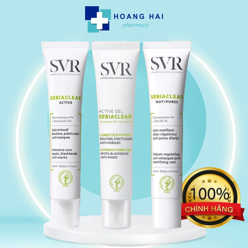 Kem dưỡng SVR Active Sebiaclear Mat Pores 40ml - Hỗ trợ giảm mụn se khít lỗ chân lông & kiềm dầu cho da
