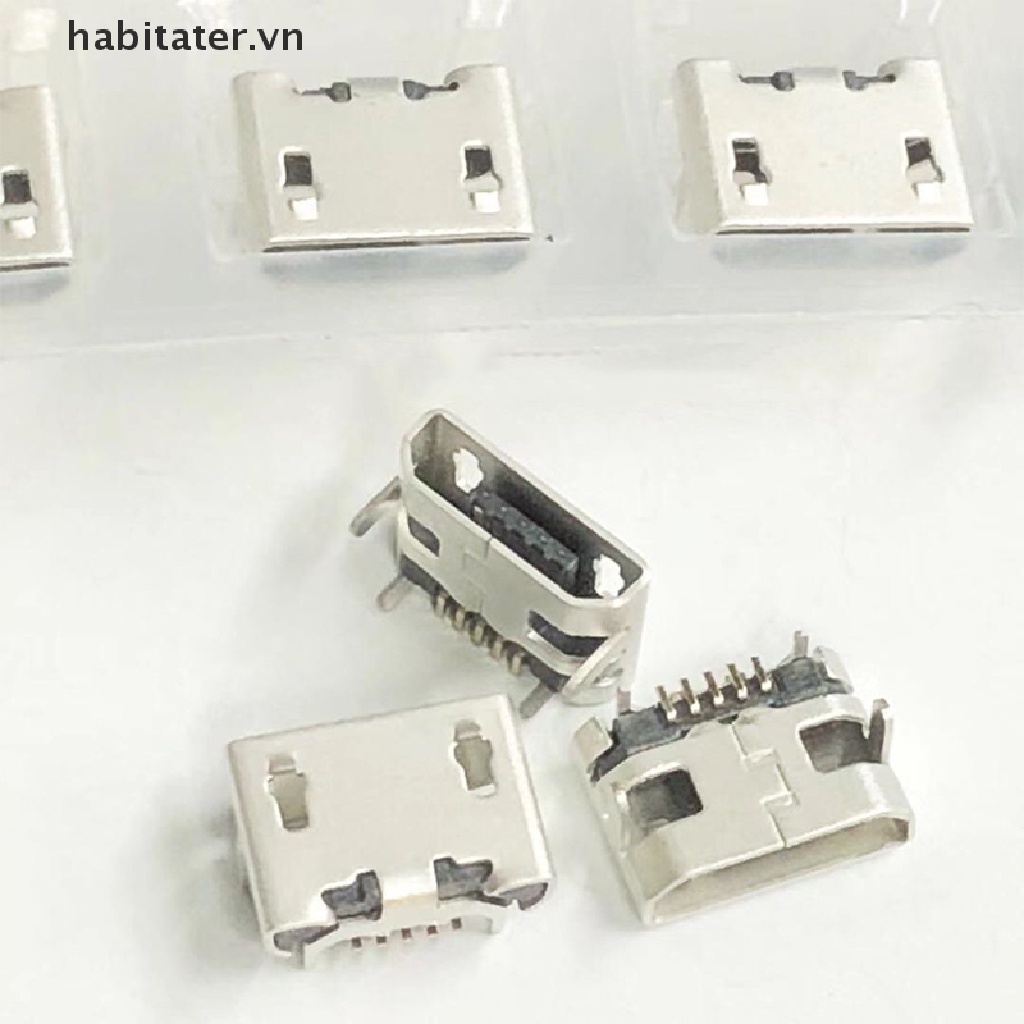Set 100 Đầu Nối Micro USB Type B Female 5Pin 0.8mm