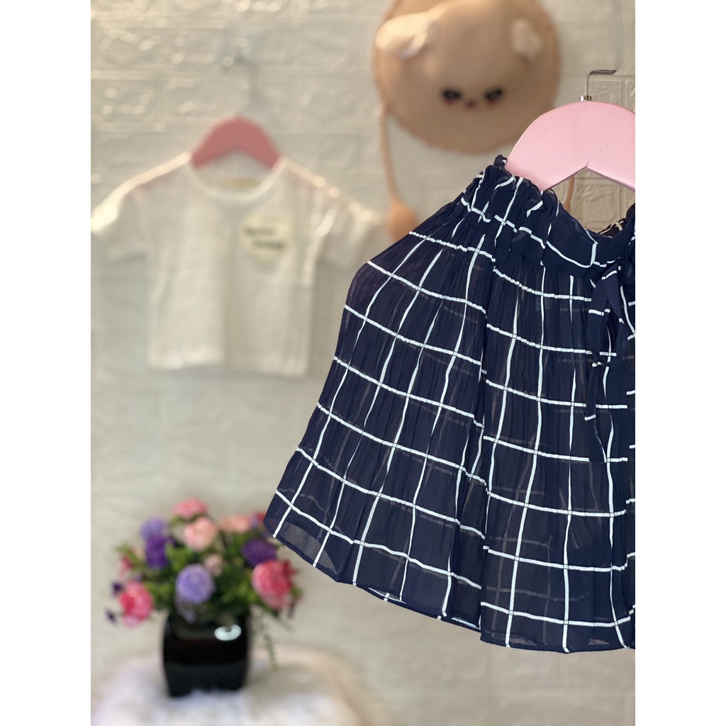 quần váy bé gái size 12-20kg voan dập li