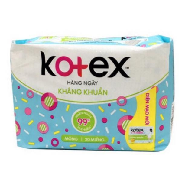 KOTEX KHÁNG KHUẨN HÀNG NGÀY GÓI 20 MIẾNG