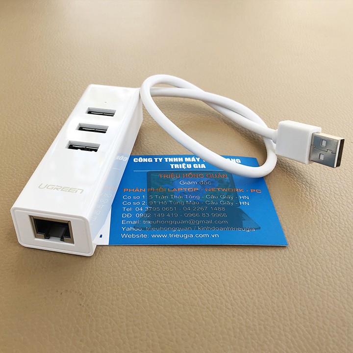 Bộ Chia USB Ra 3 Cổng USB 2.0 Kèm Cổng Mạng Ethernet 10/100Mbps Ugreen 30297 - 30298