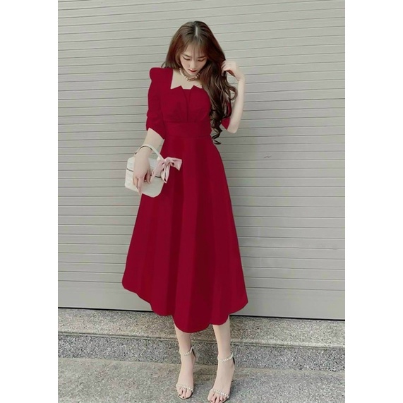 Đầm dự tiệc bigsize đen trắng đỏ 50 đến 90kg đầm sanh chảnh bigsize mũm mỉm