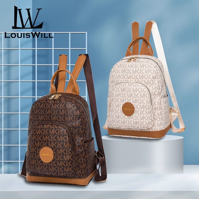 Balo LouisWill cỡ lớn chống thấm nước in chữ thời trang cho nữ