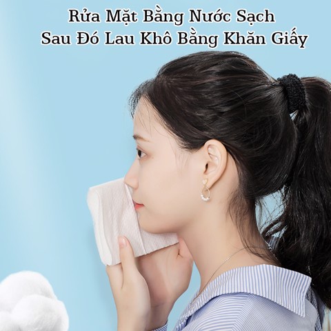 Khăn lau mặt khô đa năng dùng 1 lần mềm mại giấy tẩy trang chất liệu cotton bông tự nhiên không gây kích ứng da Angola