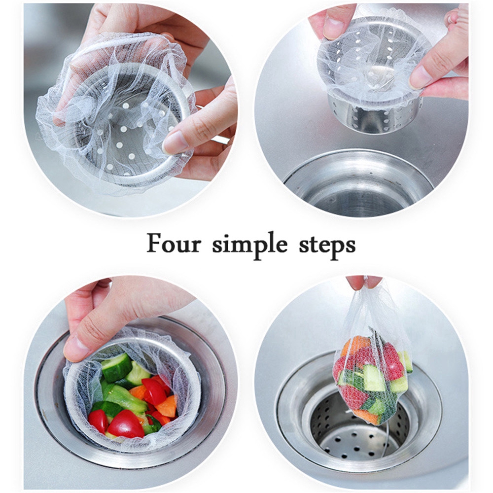 Set 100 túi lưới lọc tiện lợi dùng cho bồn rửa chén