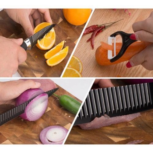 Bộ dao kéo 6 món cao cấp công nghệ nhật - Chính hãng sang trọng chuyên thái lọc thịt gọt hoa quả có hộp
