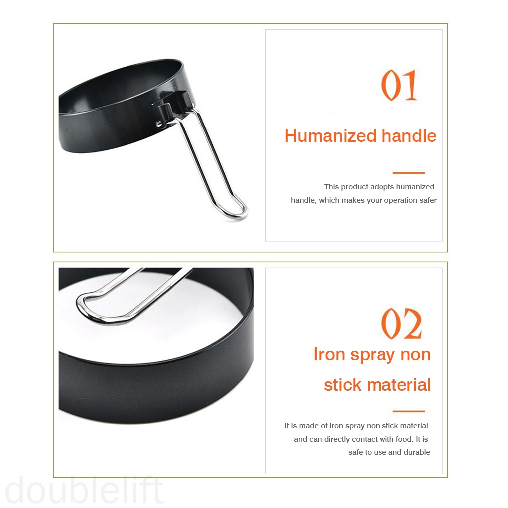 Khuôn Chiên Trứng Ốp La Bằng Sắt Có Tay Cầm Tiện Dụng Cho Nhà Bếp
