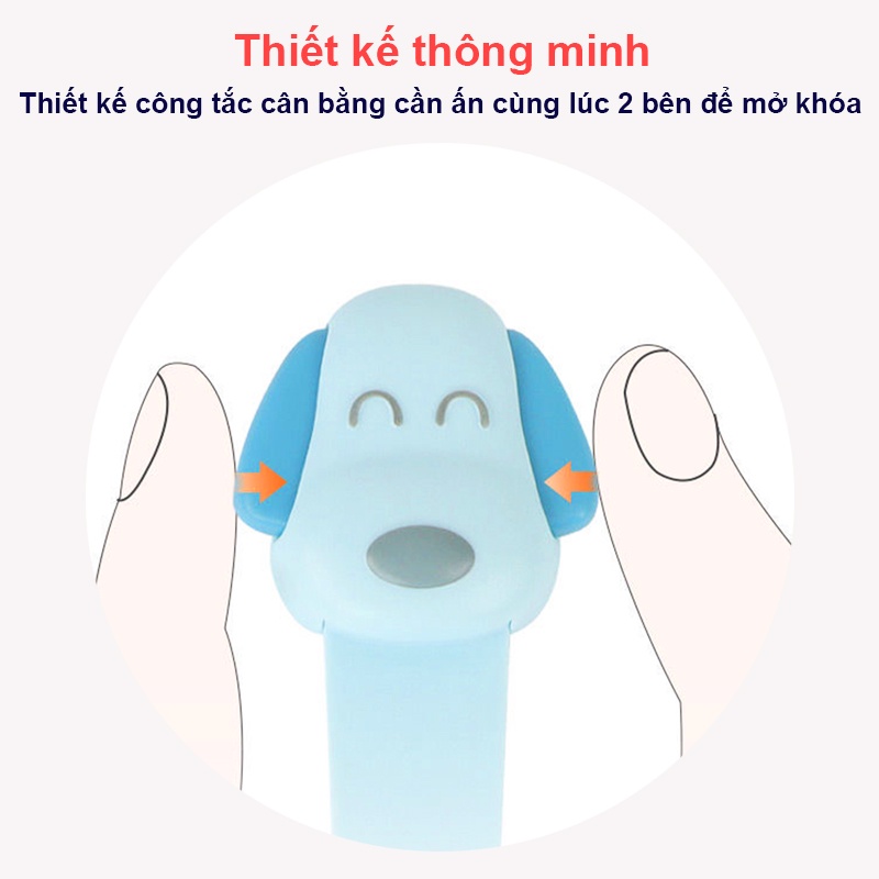 Khóa tủ lạnh cao cấp hình cún tiện lợi Baby-S, Khóa ngăn kéo giúp an toàn cho bé - SSS033