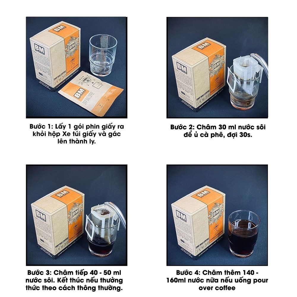 Cà Phê Phin Giấy - Hộp 10 Phin - BM SÀNH ĐIỆU, hạt cà arabica hái chín, rang mộc, nguyên chất - BM GROUP | BigBuy360 - bigbuy360.vn