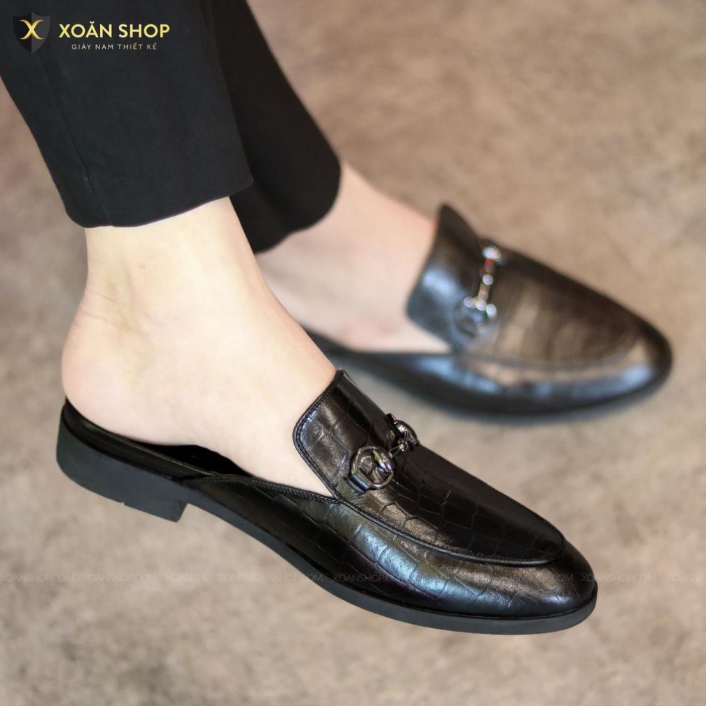 Sục nam da bò - giày hở gót nam - lịch lãm  mã s002