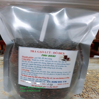 [1kg] trà gạo lứt đỗ đen xanh lòng (gạo lứt, đỗ đen rửa sạch) rang bếp củi (Gạo lứt, đỗ đen thuần chủng hữu cơ tự nhiên)