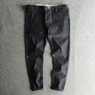 Men’s new products summer thin section nine pants youth casual 缉 line jeans Kore