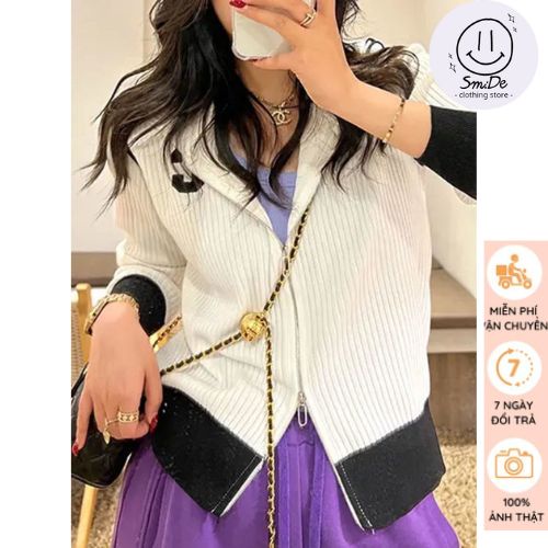 Áo Khoác Len Có Mũ, Thêu Chữ C Ở Ngực Trái Smide Clothing