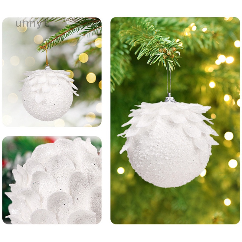 Set 3 Quả Cầu Tuyết Lấp Lánh Treo Trang Trí Cây Thông Noel