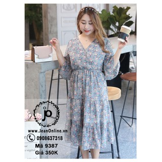 Bigsize Nữ - Đầm Maxi Voan Hoa (MS: 9387)