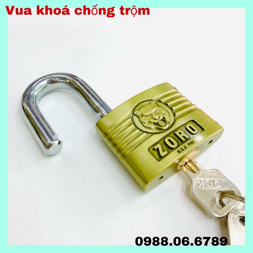 Khóa cao cấp ZORO 6 phân,đầu cọp,chìa muỗng⚡FREE SHIP⚡Công nghệ Mỹ:chống cưa-chống cắt-chống đục-chống cháy-chống nước