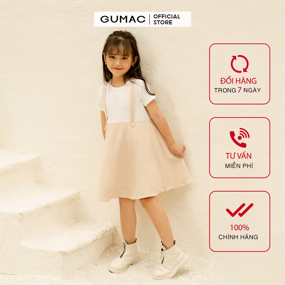 Đầm yếm caro xòe dành cho bé gái DKA1092 GUMAC